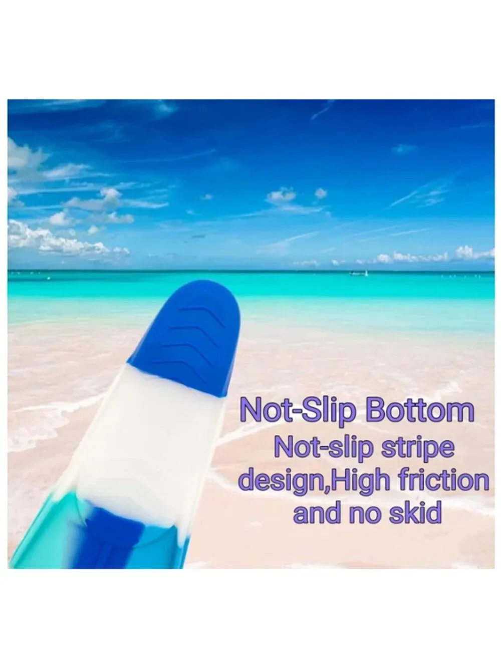 Size XS (US Kids 13.5-1) Silicon Swimming Training Fin for Kids, Non Slip - Blue